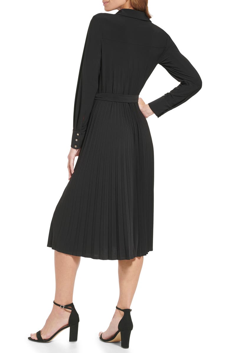 Tommy Hilfiger Long Sleeve Pleated Shirtdress, Alternate, color,