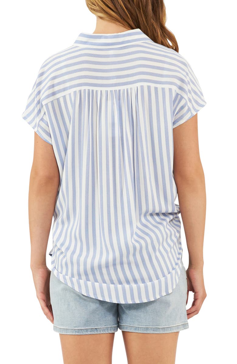 Ripe Maternity Quinn Relaxed Shirt Blue / White, Alternate, color, Blue / White