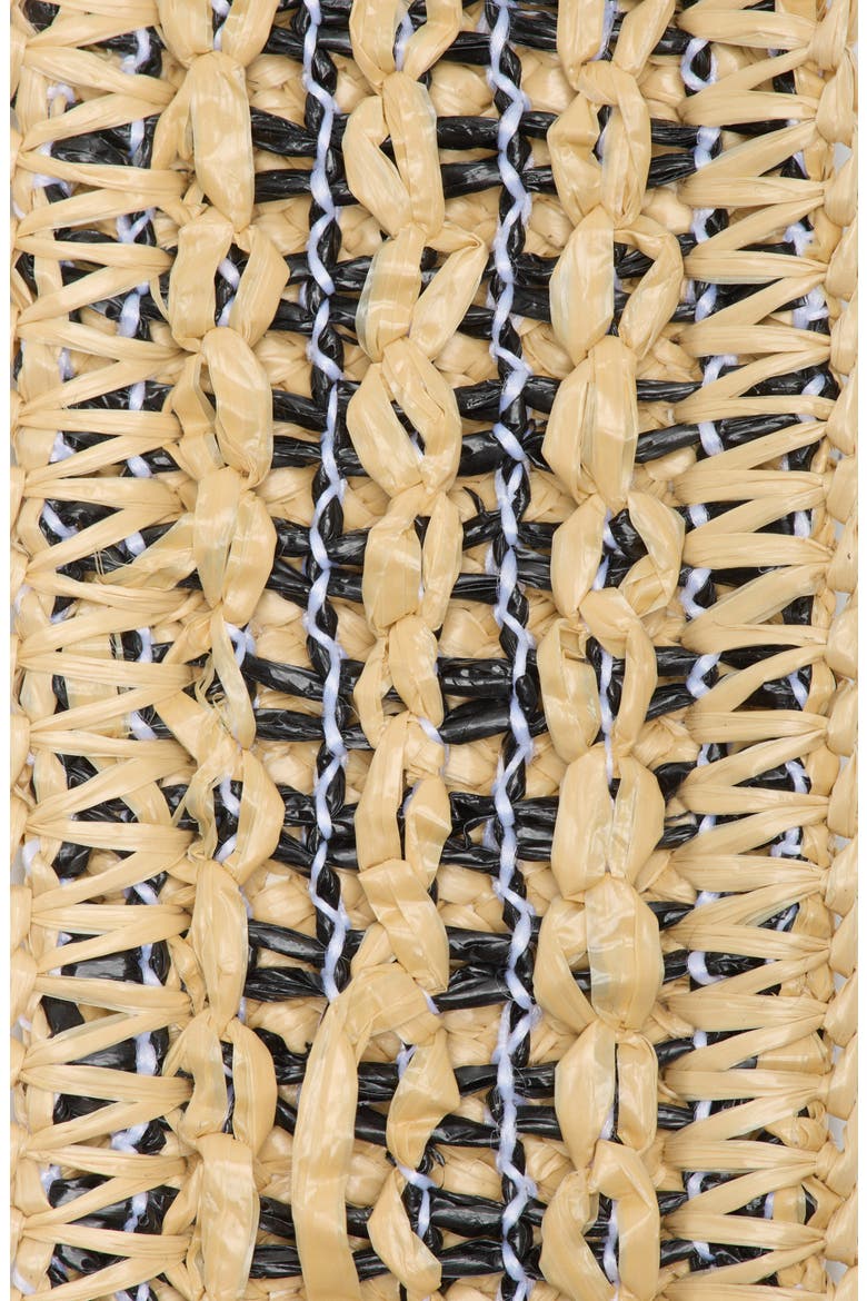 Stripe Faux Straw Belt, Alternate, color, BLACK