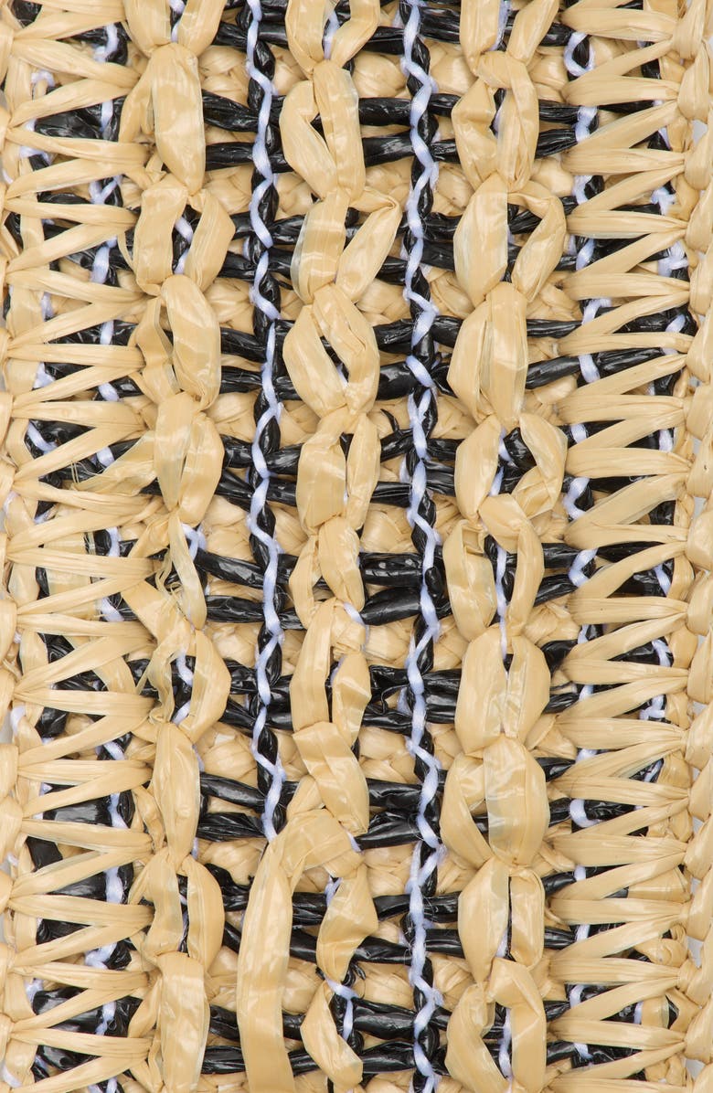 Steve Madden Stripe Faux Straw Belt, Alternate, color, Black