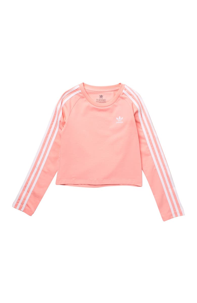 adidas Originals 3 Stripes Crop Long Sleeve Top, Main, color, 