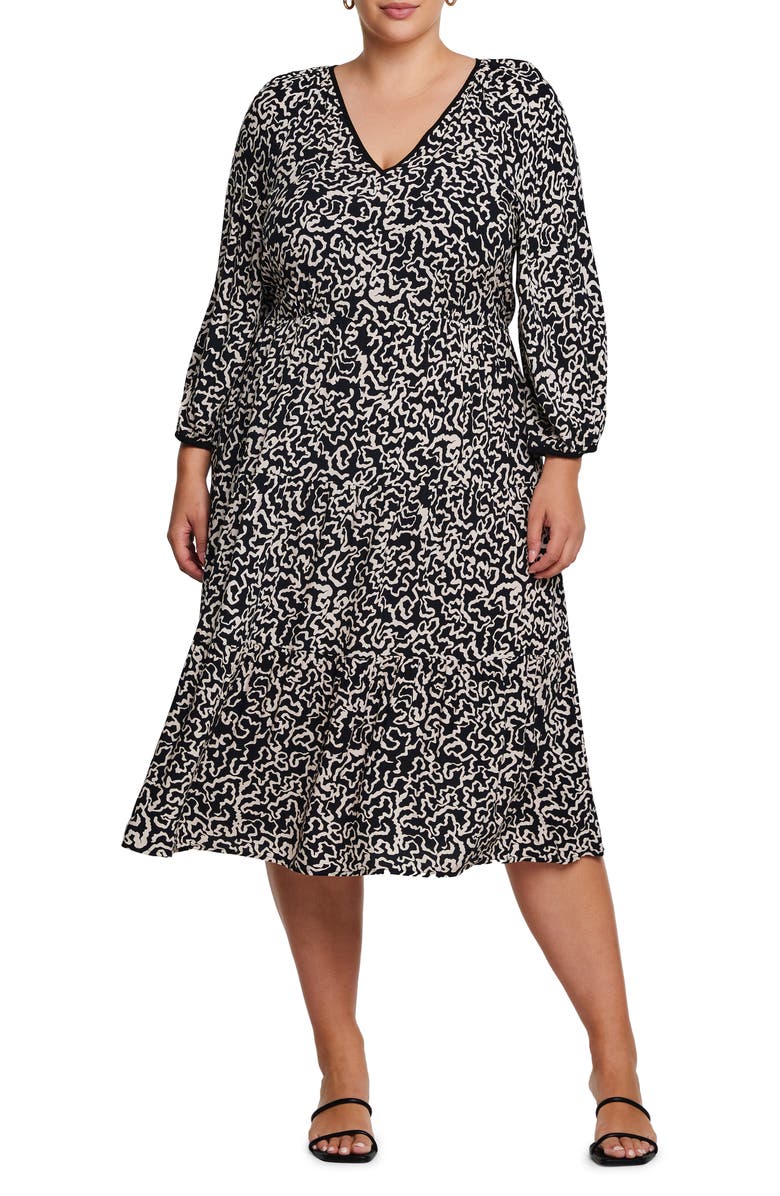 Estelle Sparrow Print Midi Dress, Main, color, 