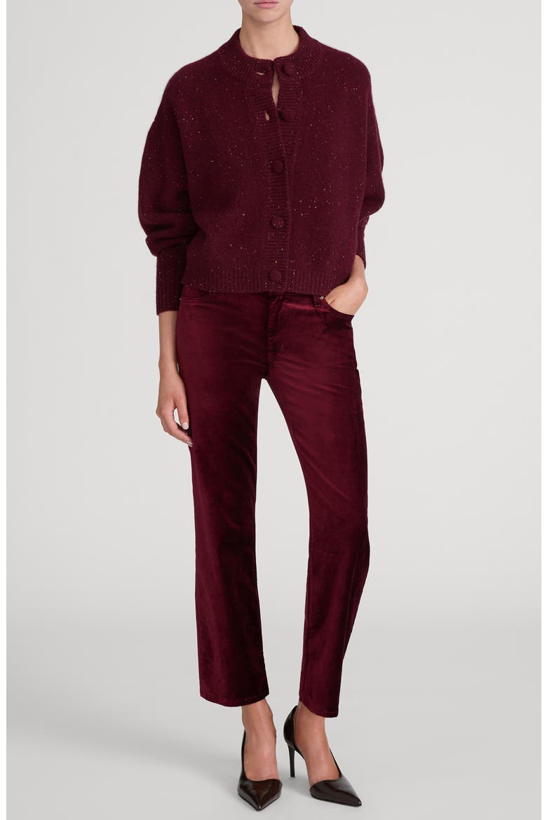 The Flecked Cashmere Cardigan, Alternate, color, PINOT