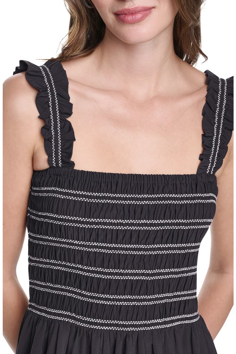 Commuter Sleeveless Swing Midi Dress, Alternate, color, BLACK
