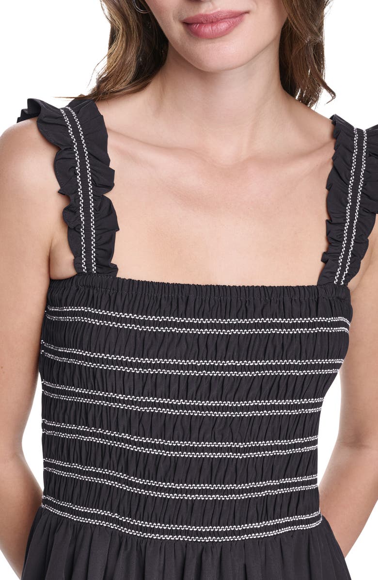 DKNY Commuter Sleeveless Swing Midi Dress, Alternate, color, Black