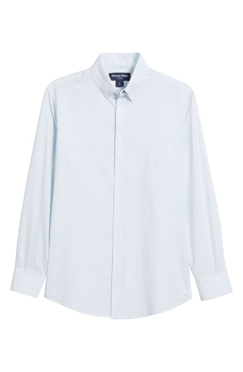 Mizzen+Main Leeward Trim Fit Micropattern Button-Up Shirt, Alternate, color, White Multi Mark