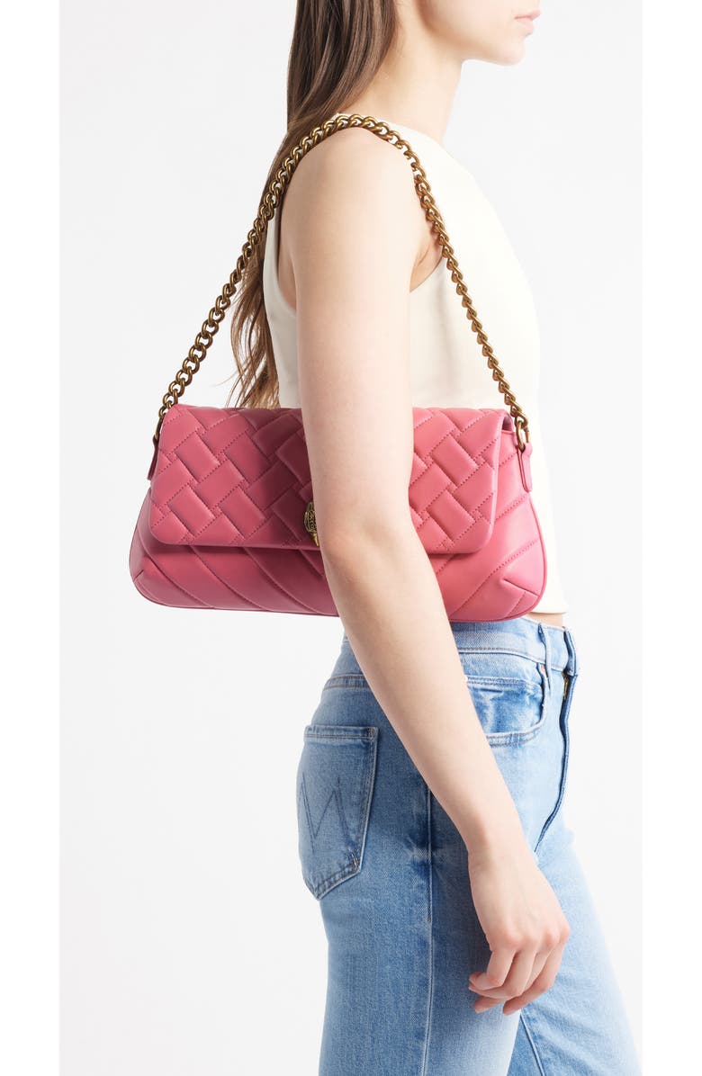 Kurt Geiger London Long Kensington Quilted Leather Shoulder Bag, Alternate, color, Pink