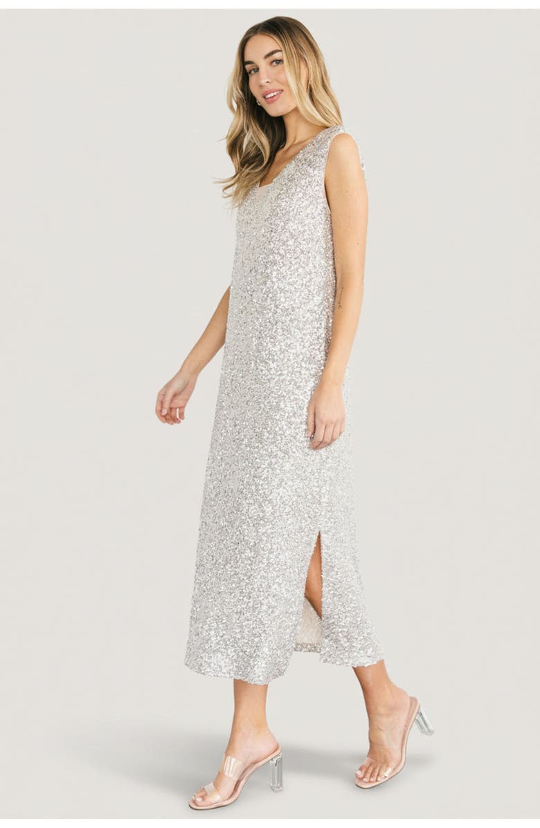 Baltic Børn Marissa Sequin Midi Dress, Alternate, color, Champagne