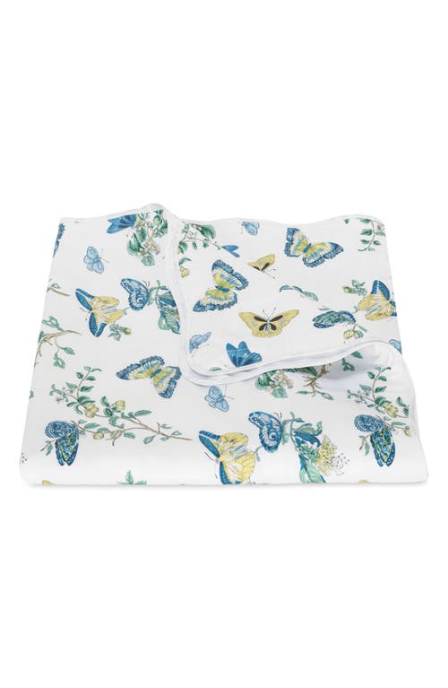 Matouk Baudin Butterfly 500 Thread Count Cotton Percale Duvet Cover In Prussian Blue