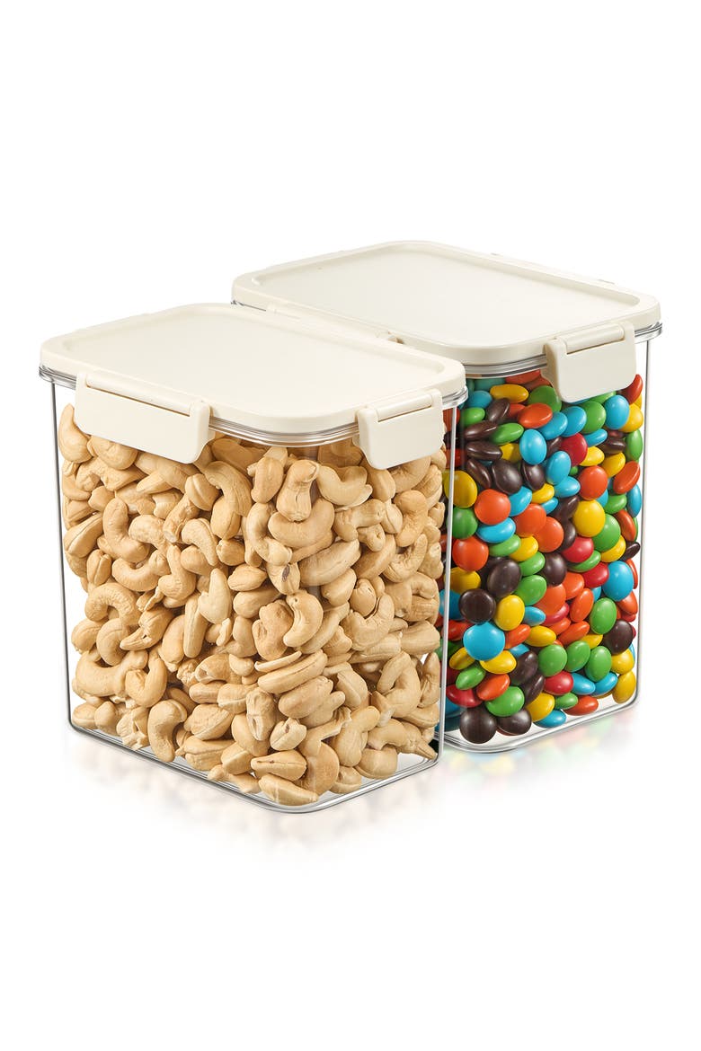 Set of 2 Airtight Food Storage Containers, Alternate, color, NO COLOR