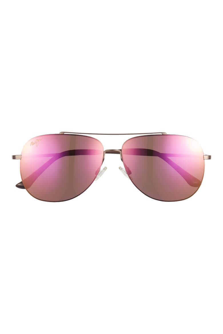 58mm Aviator Polarized Sunglasses, Main, color, BROWN BROWN SUNRISE