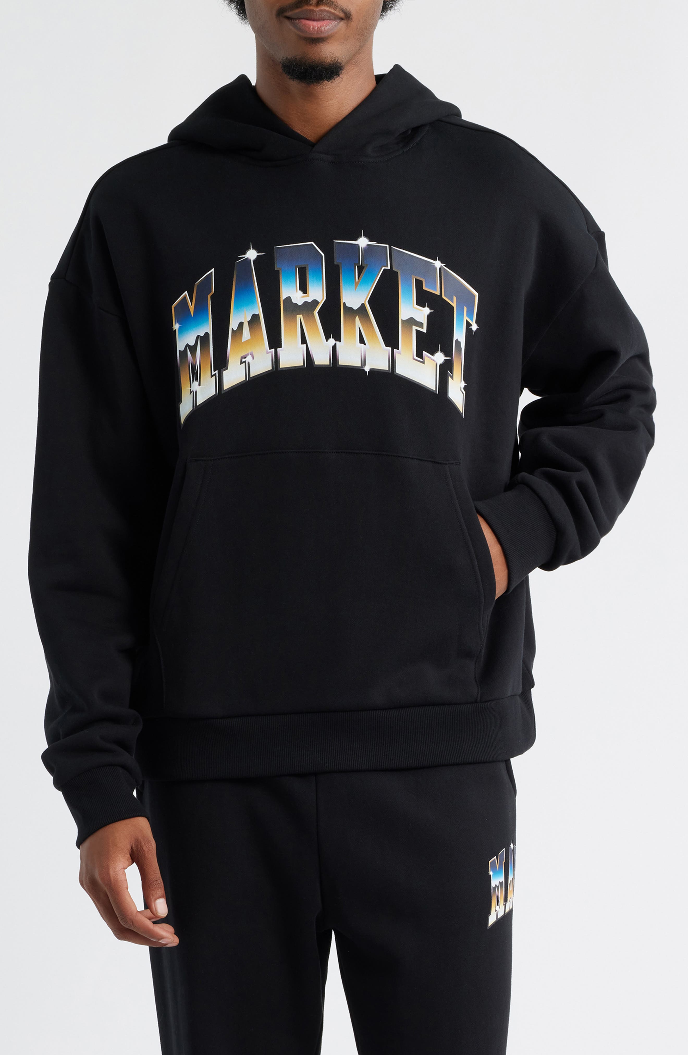 MARKET SMILEY® Chrome Logo Cotton Fleece Hoodie