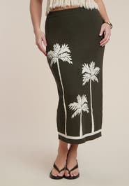 ELOQUII Intarsia Column Skirt