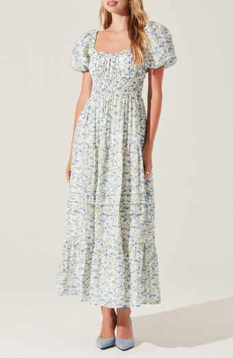 ASTR the Label Florentina Floral Print Smocked Dress