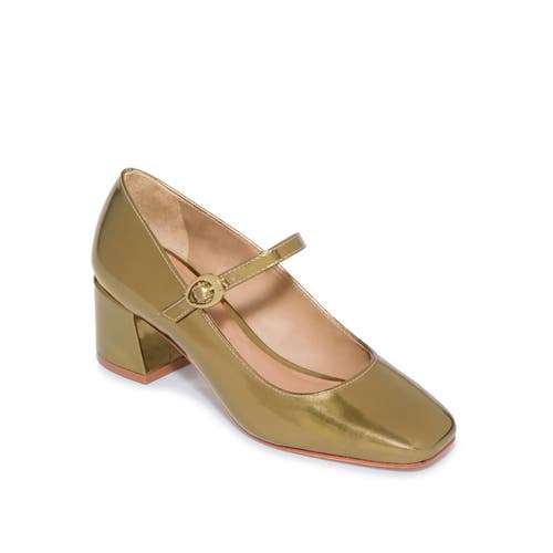 Bernardo Footwear Ancona Block Heel Mary Jane in Antique Gold 