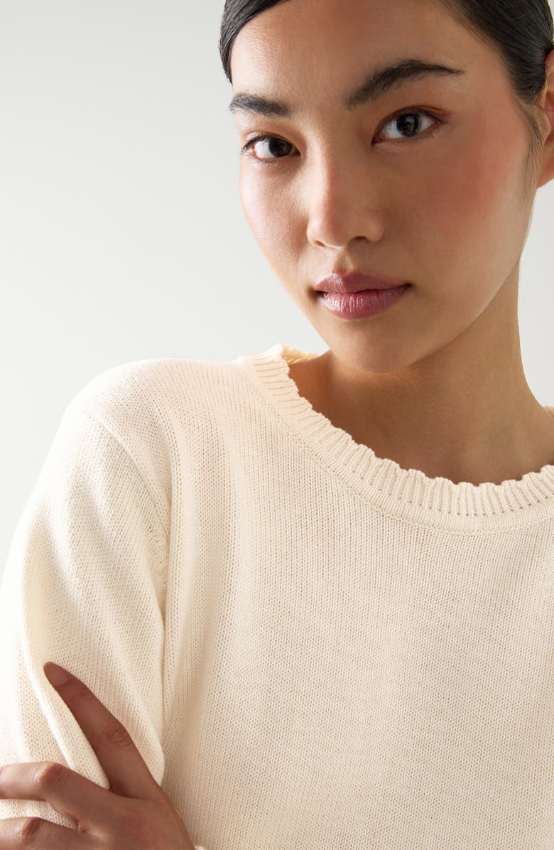 LK Bennett Sandy Relaxed Cotton & Cashmere Sweater, Alternate, color, Ivory