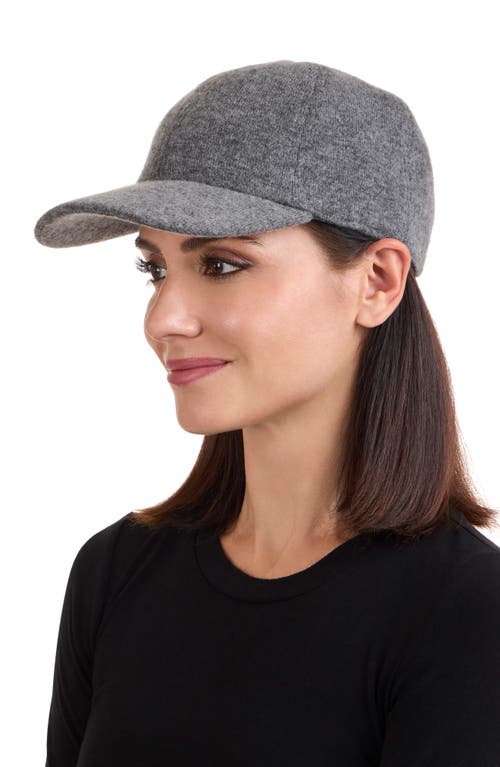 Amicale Wool & Cashmere Faux Shearling Lined Knit Baseball Cap In Gray