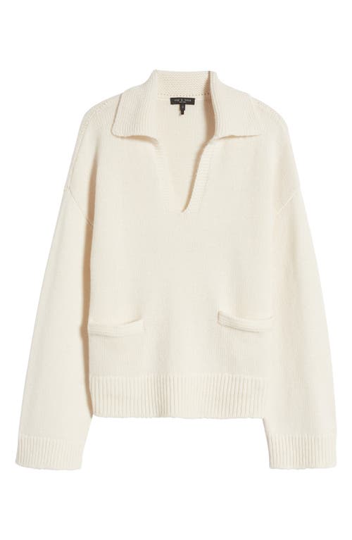 Rag & Bone Collared Cashmere Jumper In White