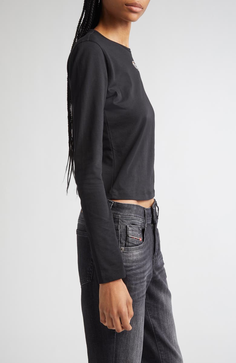 DIESEL<sup>®</sup> Metallic Oval D Cutout T-Shirt, Alternate, color, Deep Black