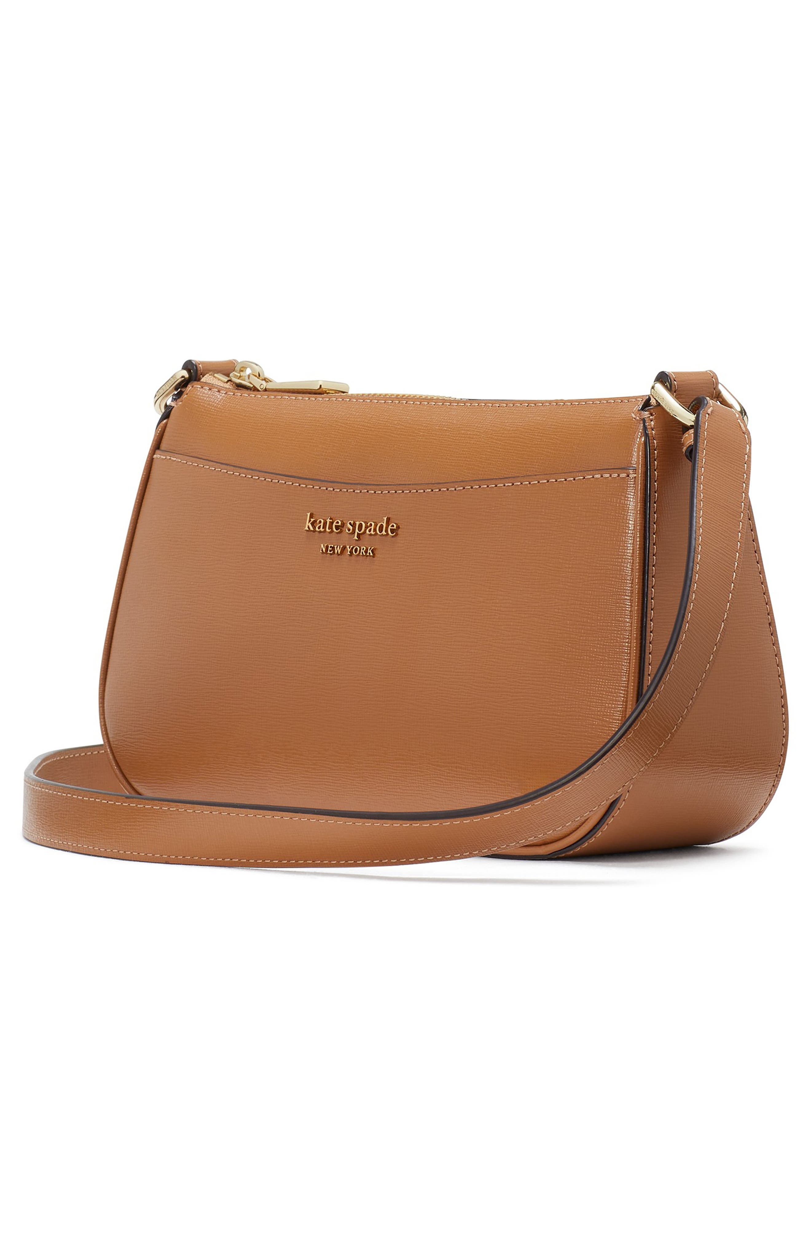 small bleecker saffiano leather crossbody bag, Alternate, color, BUNGALOW