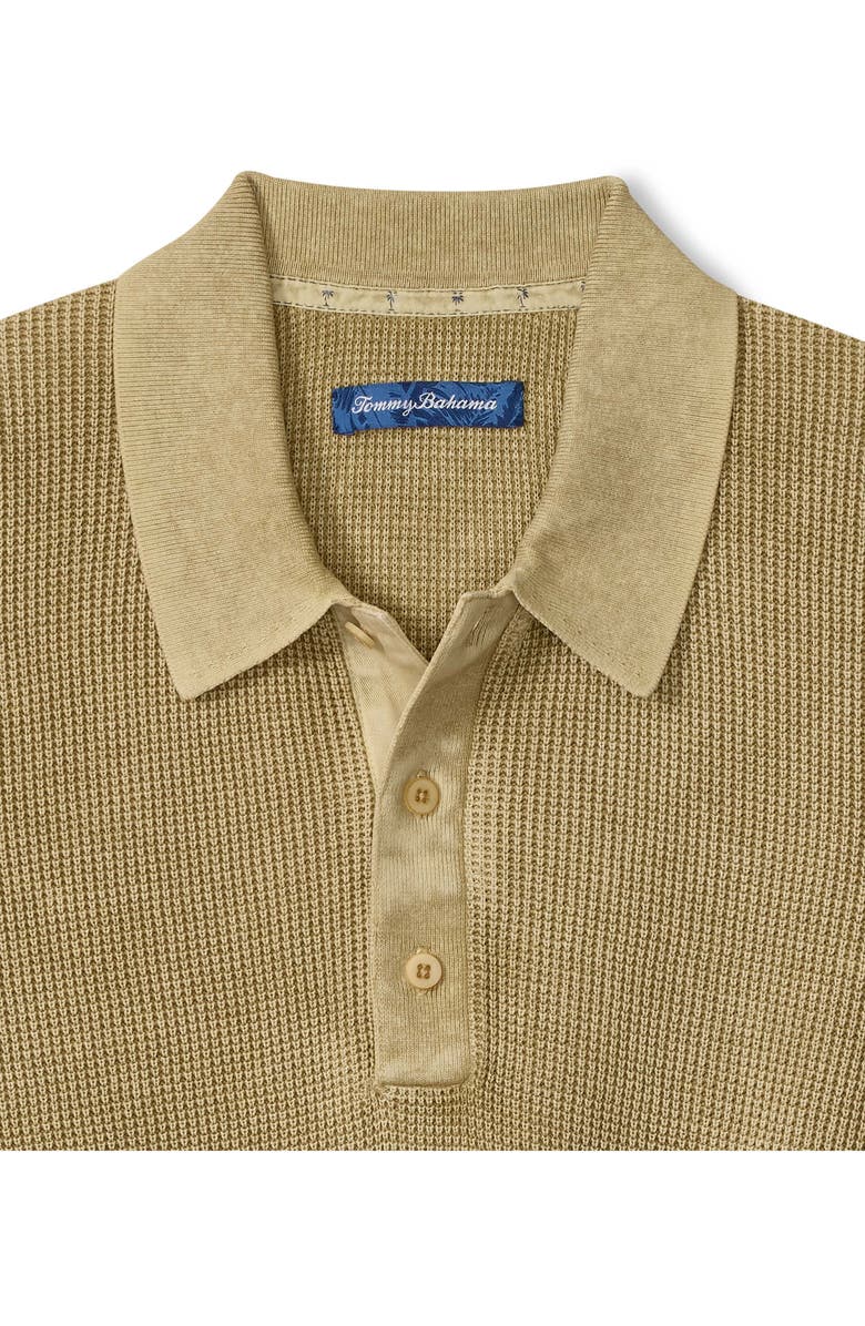Tommy Bahama Playa Blanca Cotton Blend Polo Sweater, Alternate, color, Stone Khaki