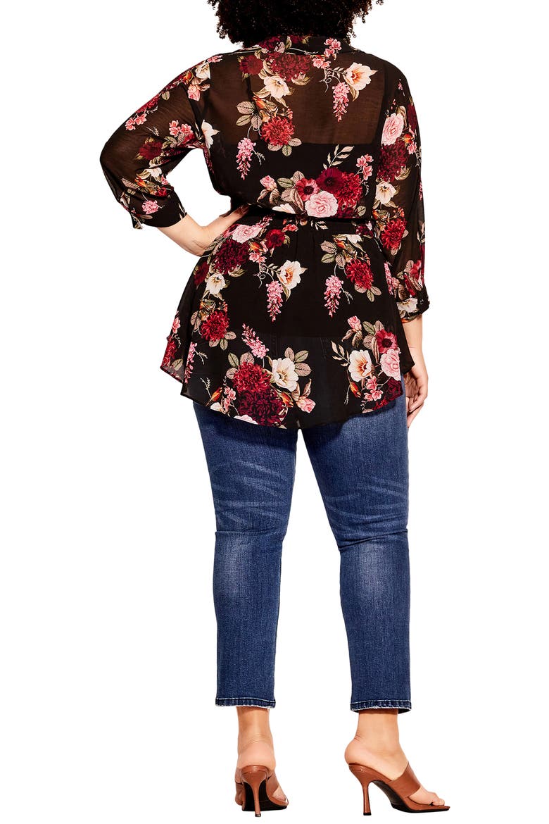 Floral Paradise Smock Waist Blouse, Alternate, color, BLACK FLORAL PARADISE