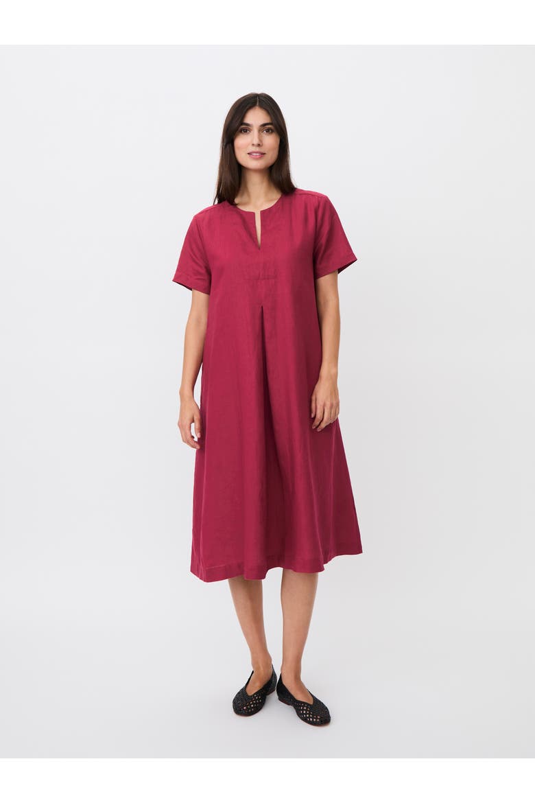 Manipani Linen Tunic Dress, Main, color, Beet Red