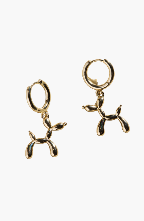 NICKEL & SUEDE NICKEL & SUEDE BALLOON ANIMAL HUGGIE EARRINGS