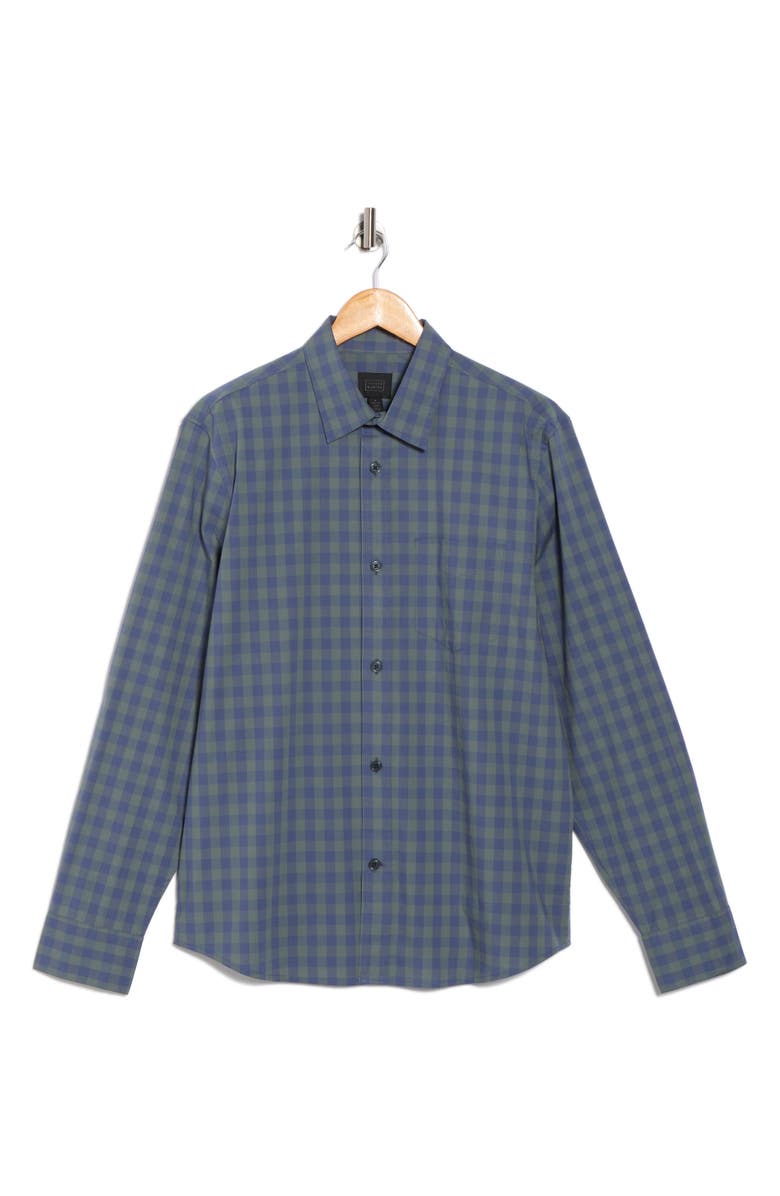14th & Union Plaid Poplin Button-Up Shirt, Alternate, color, Green Balsam Griffin Gingham