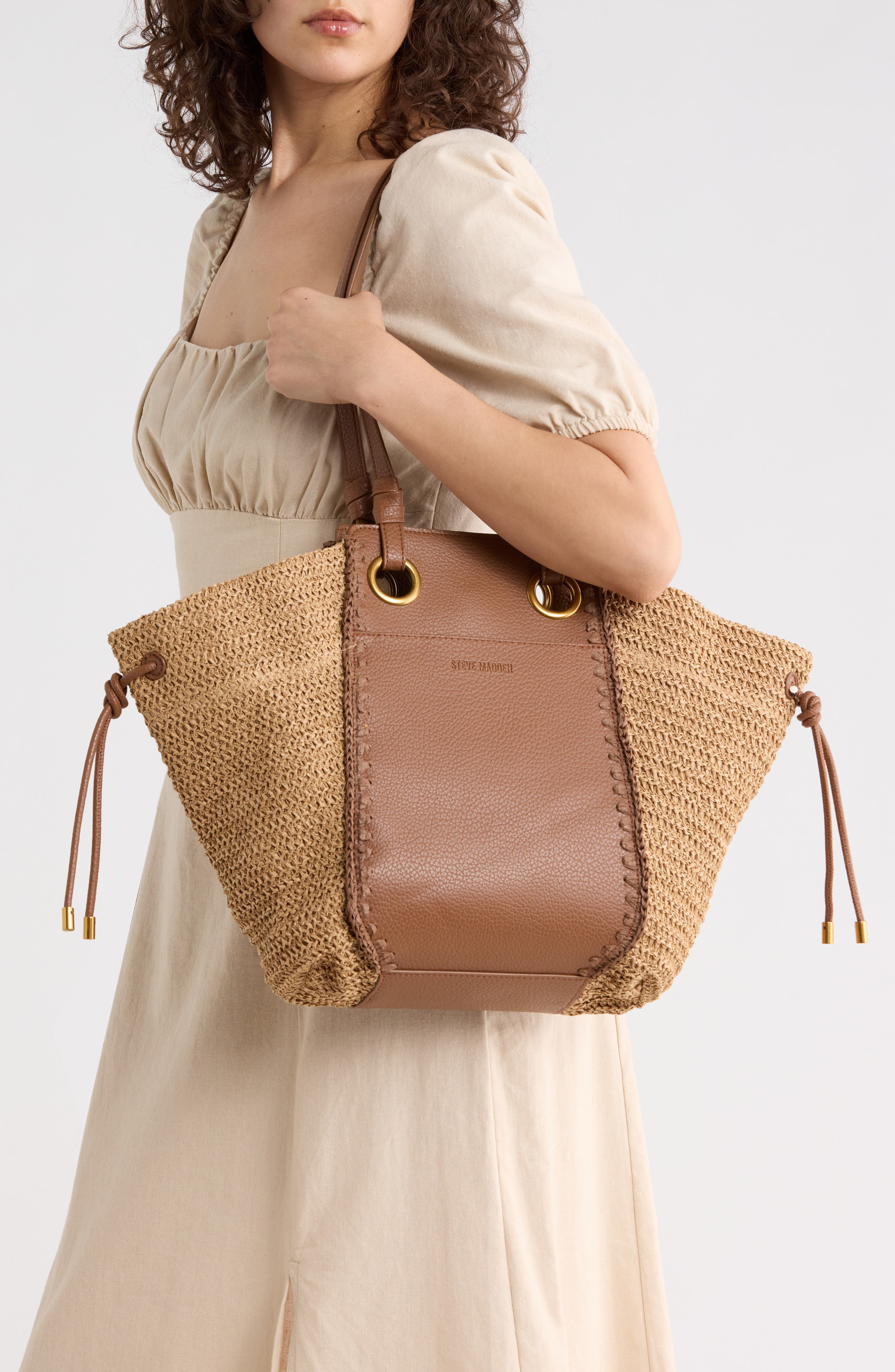 Bidris Mix Media Tote Bag, Alternate, color, NATURAL / NUTSHELL