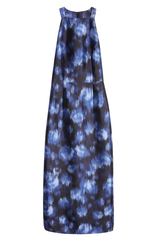 Shop Michael Kors Collection Print Wool & Silk Sheath Midi Dress In Riviera/black