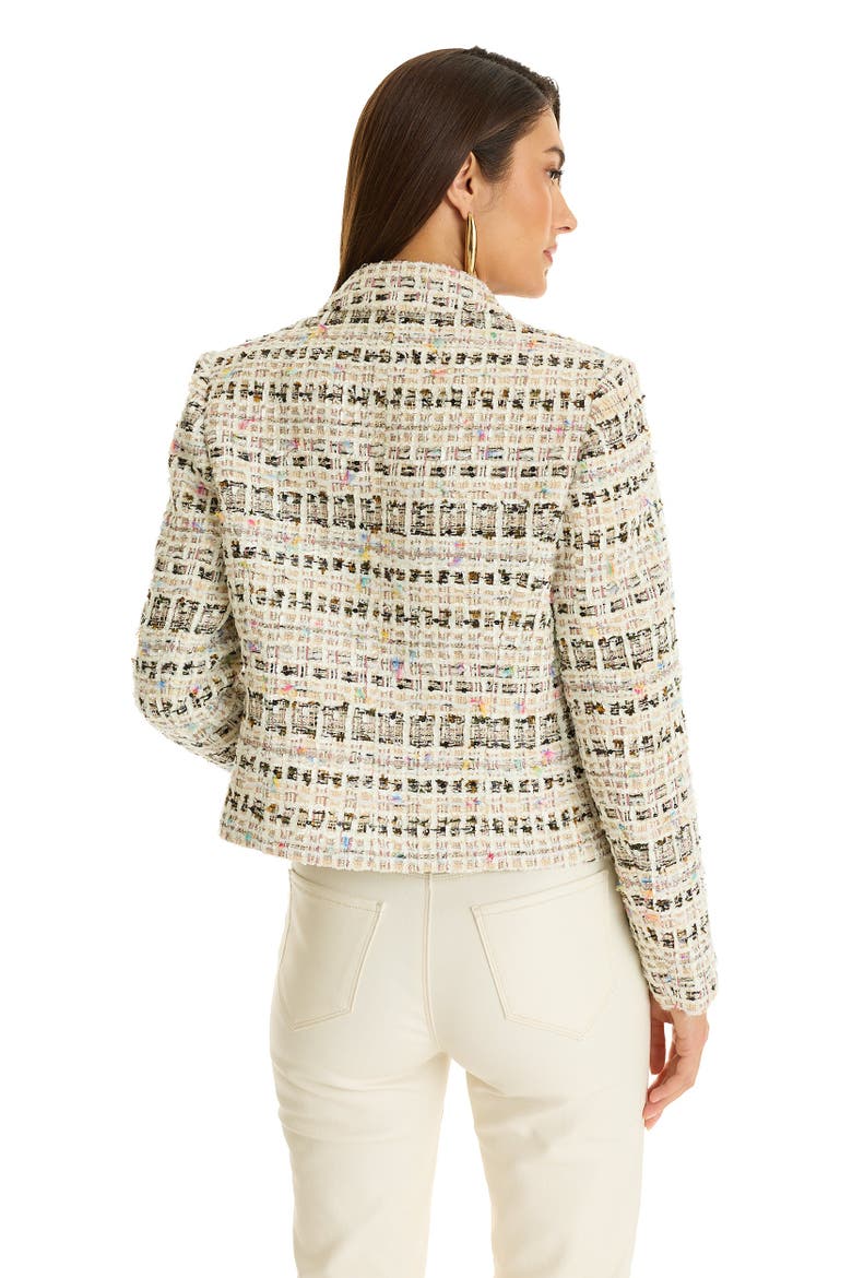 Gabrielle Double-Breasted Tweed Blazer, Alternate, color, Ecru Multi