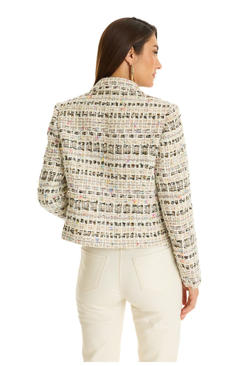 The Noli Shop Gabrielle Double-Breasted Tweed Blazer, Alternate, color, Ecru Multi