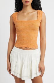 Free People Love Letter Floral Knit Camisole