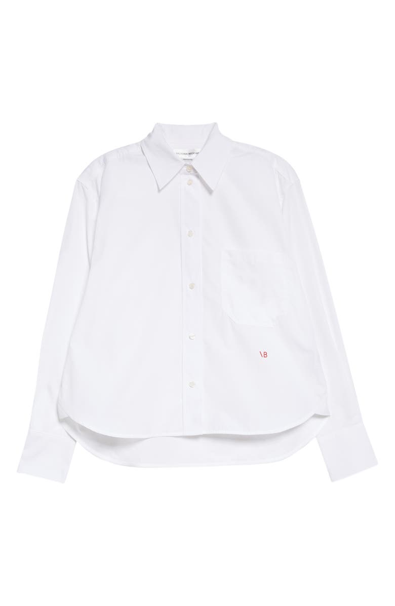Victoria Beckham Crop Button-Up Poplin Shirt, Alternate, color, 