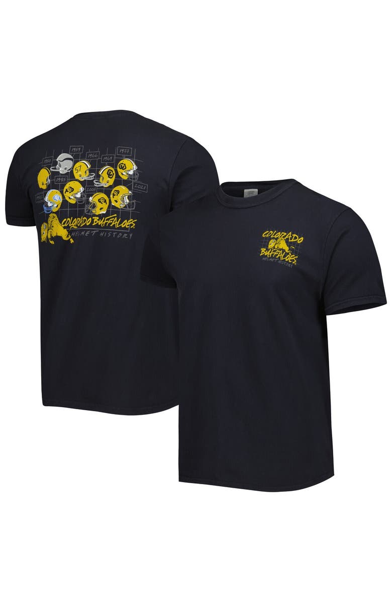 IMAGE ONE Men's Black Colorado Buffaloes Vault Helmet History Comfort T-Shirt, Main, color, Black