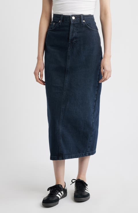 Denim Midi Skirt