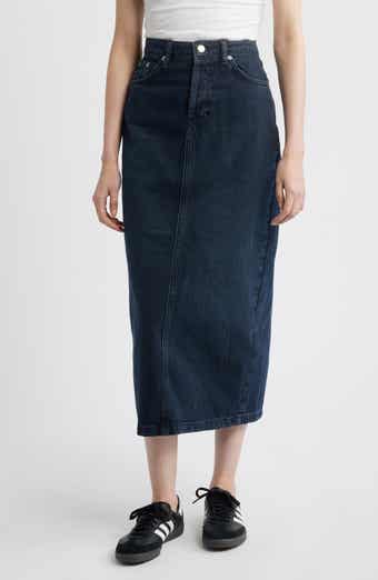 Topshop Denim Midi Skirt