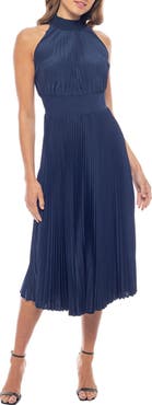 Oleg Cassini Pleated Midi Dress