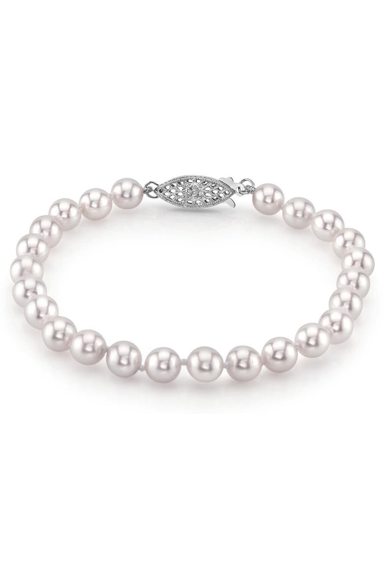 6.0-6.5mm Akoya White Pearl Bracelet, Main, color, White Pearl
