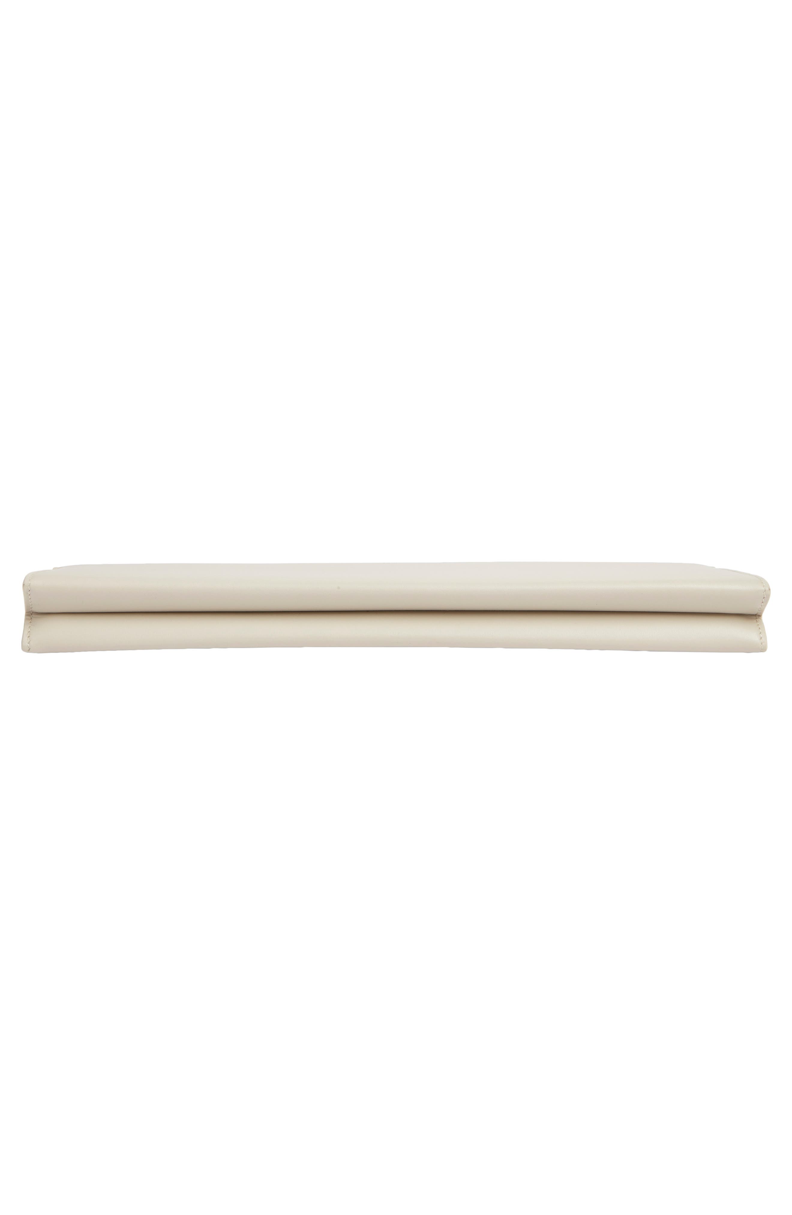 Saint Laurent Large Midnight Leather Clutch, Alternate, color, Blanc Vintage