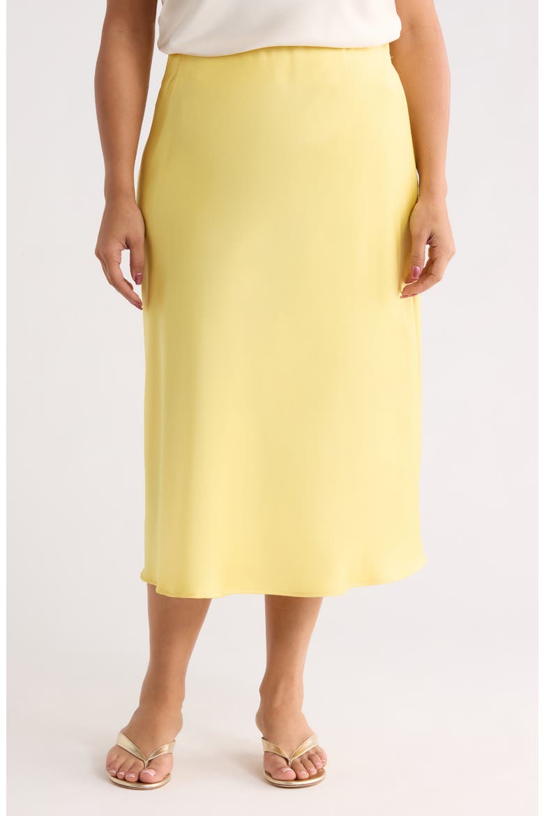 Satin Midi Skirt, Main, color, BUTTER