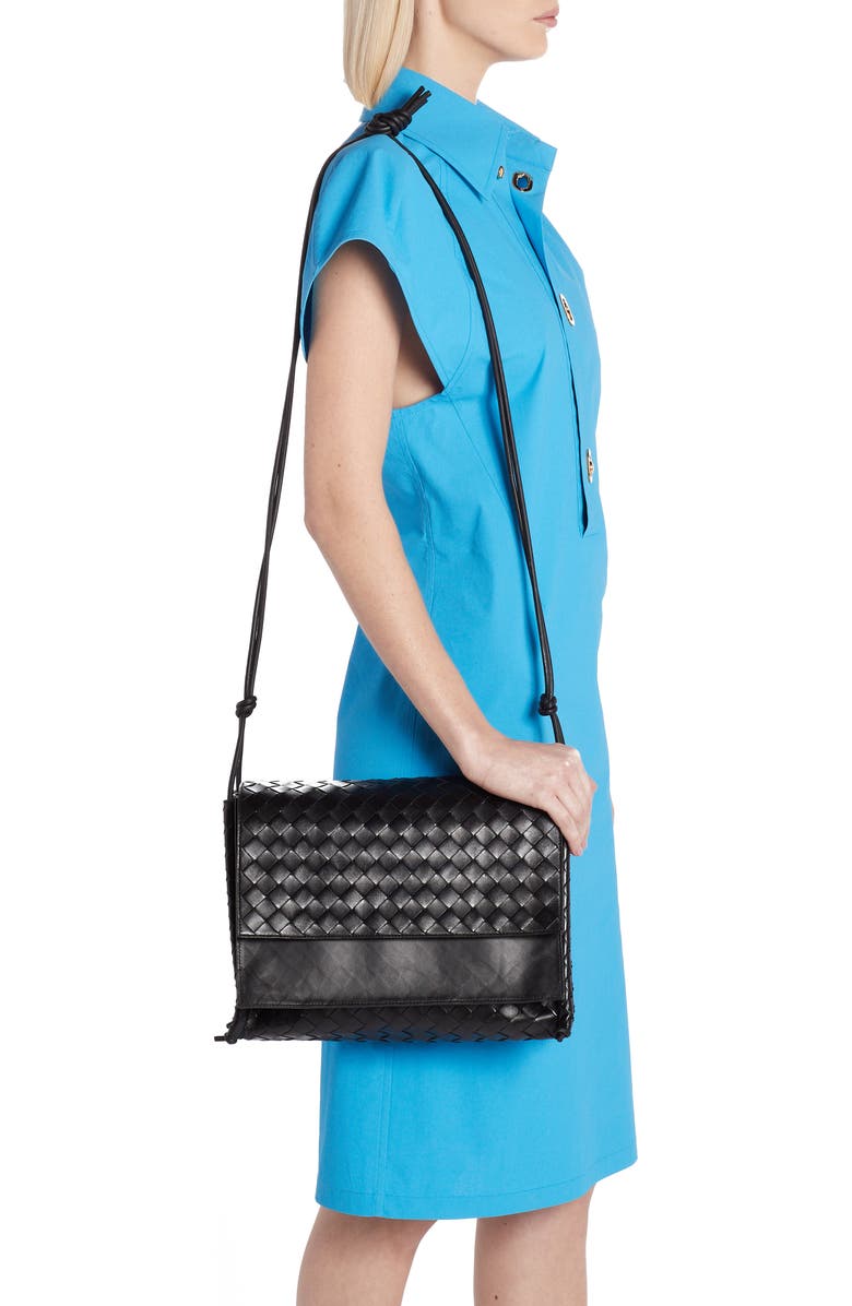 Bottega Veneta Bottega Venenta Intrecciato Medium Flap Crossbody Bag, Alternate, color,