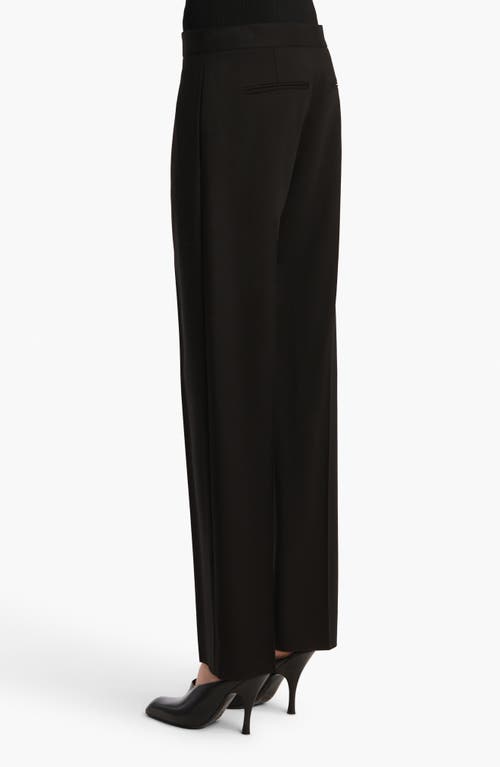 Khaite Callen Tapered Stretch Crepe Straight Leg Pants In Black