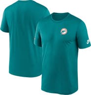 Nike Men's Nike Aqua Miami Dolphins Sideline Alt Pack Small Logo Legend Performance T-Shirt