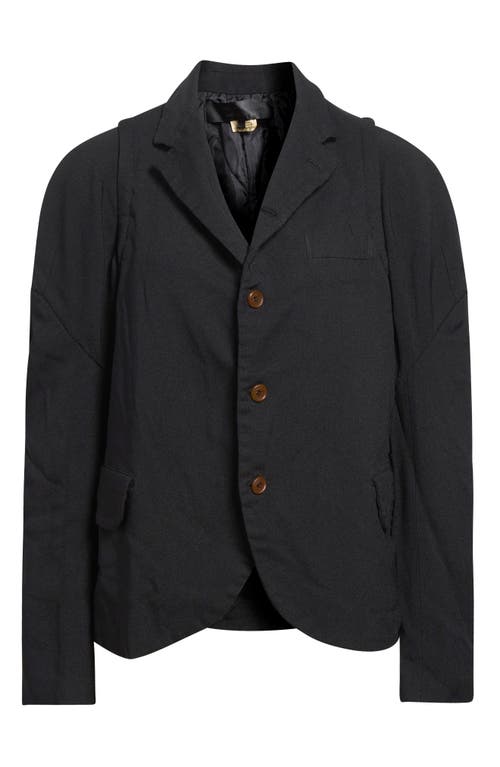 Comme Des Garçons Juliet Sleeve Gabardine Blazer In Brown