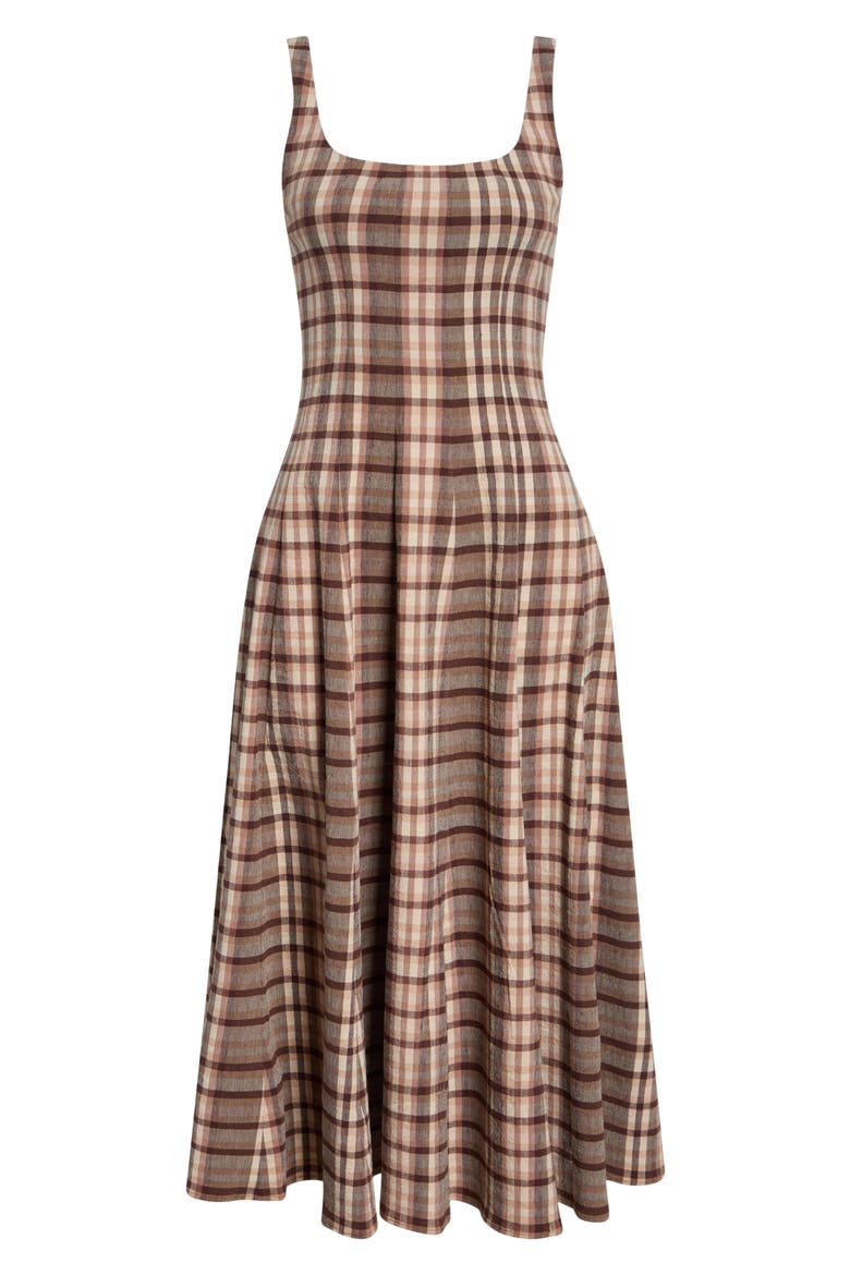 Wells Floral Stitch A-Line Midi Sundress, Alternate, color, TUSCANY PLAID