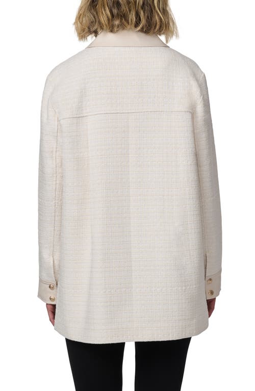 Bernardo Tweed Shirt Jacket In Bone Combo