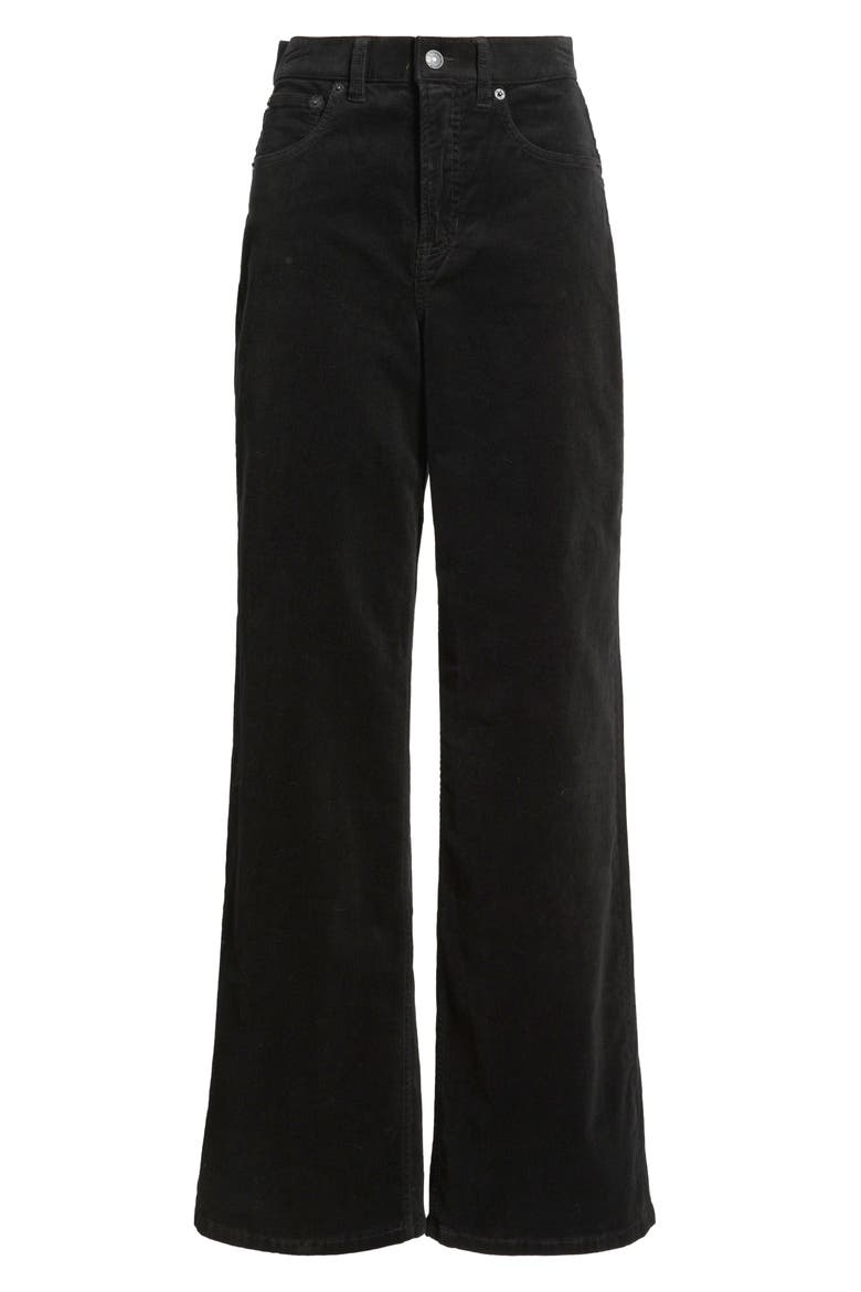 High Waist Wide Leg Corduroy Pants, Alternate, color, CLASSIC BLACK