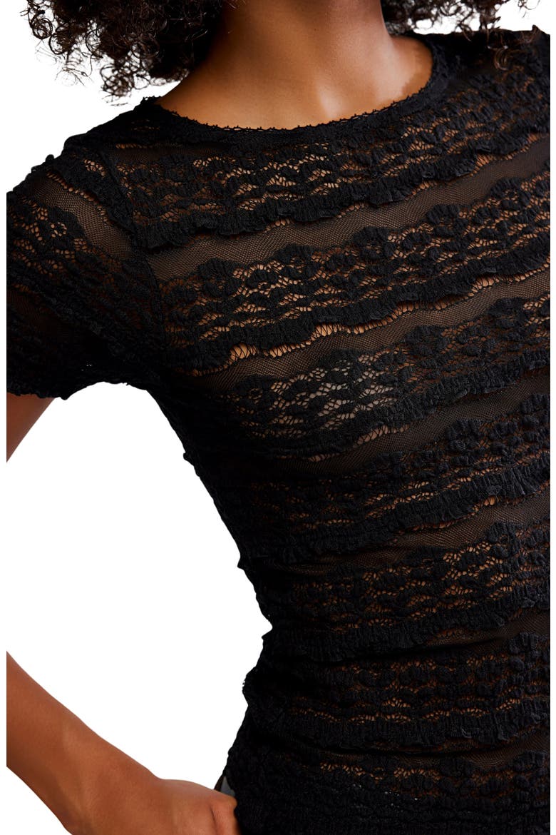 Angelina Mixed Lace Top, Alternate, color, BLACK